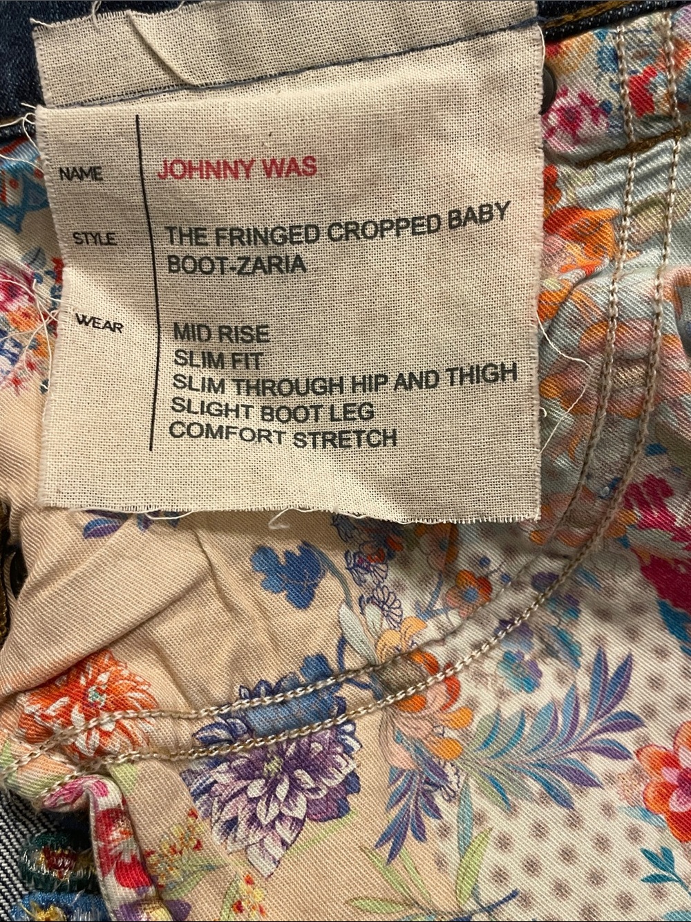Johnny Was Indigo Denim Straight-Leg Jeans with Multicolor Embroidery 30 - Picture 12 of 12